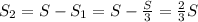 S_2=S-S_1=S-\frac{S}{3}=\frac{2}{3}S