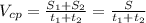 V_{cp}=\frac{S_1+S_2}{t_1+t_2}=\frac{S}{t_1+t_2}