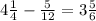 4\frac{1}{4}-\frac{5}{12}=3\frac{5}{6}