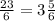 \frac{23}{6}=3\frac{5}{6}