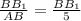 \frac{BB_{1}}{AB}=\frac{BB_{1}}{5}