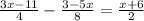 \frac{3x-11}{4}-\frac{3-5x}{8}=\frac{x+6}{2} 