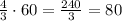 \frac{4}{3}\cdot60=\frac{240}{3}=80