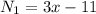 N_{1}=3x-11