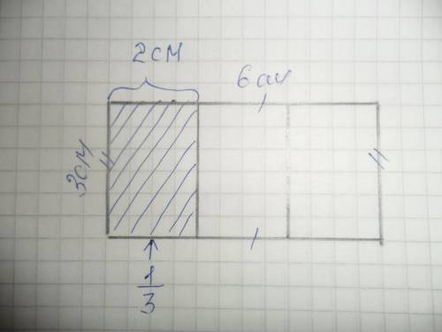 Начерти прямоугольник со старонами 3см и 6 см. заксась его третью часть и вычасли ёё площадь.