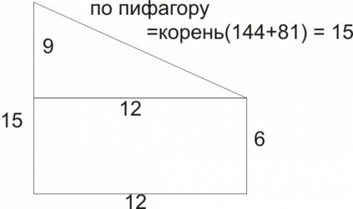 В12 м одна от другой растут 2 сосны.высота одной 15 м,а другой -6 м.найдите расстояния(в метрах) меж