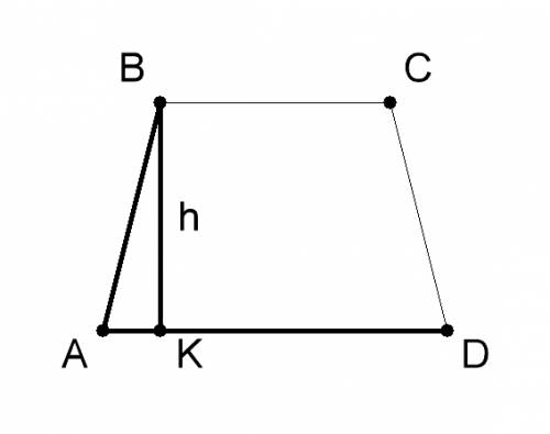 Втрапеци авсd проведена высота вк равная 8см , стороны ав и cd=10см , а основание вс=12см. найти пло