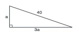 Если катеты прямоугольного треугольника относятся как 1: 3, а гипатенуза равна 40 , то длина высоты,
