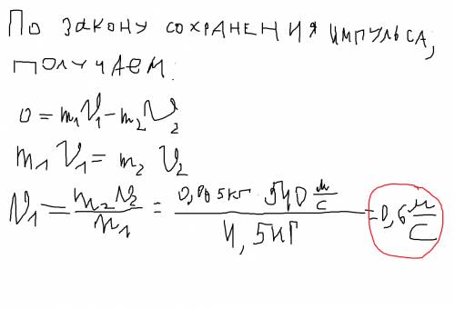 Из винтовки массой 4,5 кг вылетает пуля массой 5 г со скоростью 540 м/с . чему равна скорость отдачи