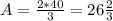 A = \frac{2*40}{3} = 26\frac{2}{3}