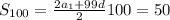 S_{100} = \frac{2a_1+99d}{2}100 = 50