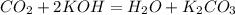 CO_2+2KOH=H_2O+K_2CO_3