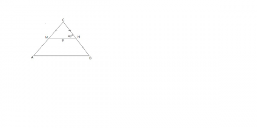 Ни м середины сторон ас и св тре-ка авс найти ав и угол в если нм=8см угол снм=46 градусов