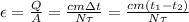 \epsilon=\frac Q A=\frac {cm\Delta t}{N\tau}=\frac {cm(t_1-t_2)}{N\tau}