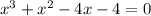 x^3+x^2-4x-4=0