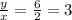 \frac{y}{x}=\frac{6}{2}=3