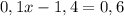 0,1x-1,4=0,6