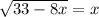 \sqrt{33-8x}=x