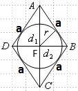 Диагонали ромба равны 30 см и 40 см.найдите радиус окружности,вписанной в ромб.и если можно с чертеж