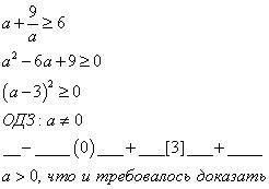 Докажите неравенство а + 9/а больше или равно 6, если а> o