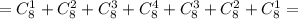 =C_8^1+C_8^2+C_8^3+C_8^4+C_8^3+C_8^2+C_8^1=