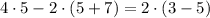 4\cdot5-2\cdot(5+7)=2\cdot(3-5)