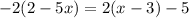 -2(2-5x)=2(x-3)-5