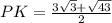 PK = \frac{3\sqrt{3}+\sqrt{43}}{2}