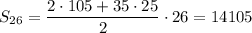 S_{26}= \dfrac{2\cdot 105+35\cdot 25}{2}\cdot 26 =14105