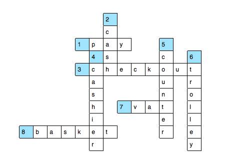Сделать кроссворд на языке на тему покупок