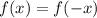 f(x)=f(-x)