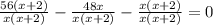 \frac{56(x+2)}{x(x+2)}-\frac{48x}{x(x+2)}-\frac{x(x+2)}{x(x+2)}=0