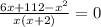 \frac{6x+112-x^{2}}{x(x+2)}=0