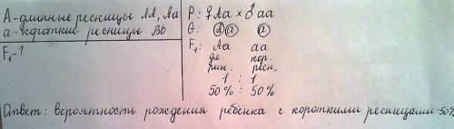 Учеловека ген длинных ресниц доминирует над геном коротких ресниц.женщина с длинными реницами,у отца