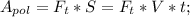 A_{pol}=F_t*S=F_t*V*t;