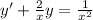 y'+\frac{2}{x}y=\frac{1}{x^2}