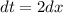 dt=2dx