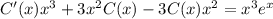 C'(x)x^3 + 3x^2C(x) - 3C(x)x^2 = x^3e^x