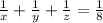 \frac{1}{x}+\frac{1}{y}+\frac{1}{z}=\frac{1}{8}