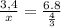 \frac{3,4}{x}=\frac{6.8}{\frac{4}{3}}