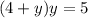 (4+y)y=5