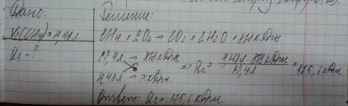 Уравнение реакции горения метана: ch4 + 2o2 = co2 + 2h2o + 878 кдж какое количество теплоты выделитс