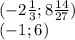 (-2\frac{1}{3};8\frac{14}{27}) \\(-1;6)