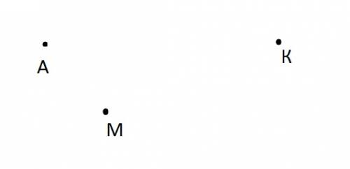 Отметьте в тетради точки м,а и к. измерьте расстояние между точкам м и а , а и к, к и м. запишите ре