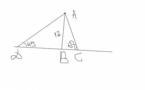 Сточки ,которая находится на расстоянии 12 см от прямой проведены две наклонные,которые оброзуют с п