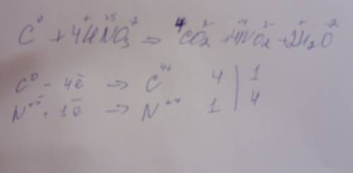 Расставить коэффициенты методом электронного . c+hno3=co2+no2+h2o