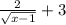 \frac{2}{\sqrt{x-1}}+3