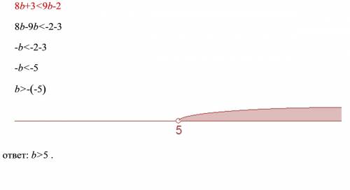 Линейные уровнение нужно выполнить полностью 8b+3< 9b-2