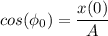 cos( \phi_{0} ) = \dfrac{x(0)}{A}