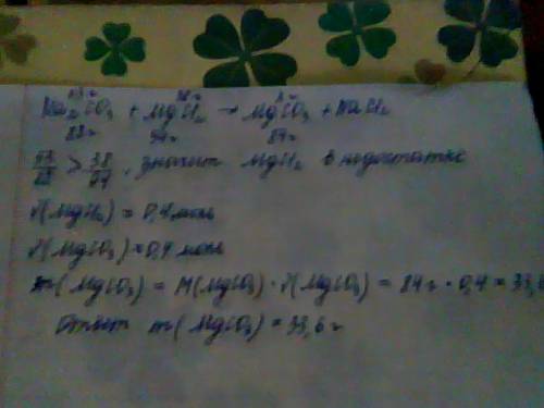 Масса карбоната магния, образовавшегося при сливании растворов, содержащих 53 г карбоната натрия и 3